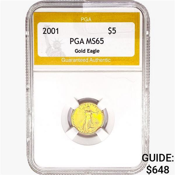 2001 $5 1/10oz. American Gold Eagle PGA MS65