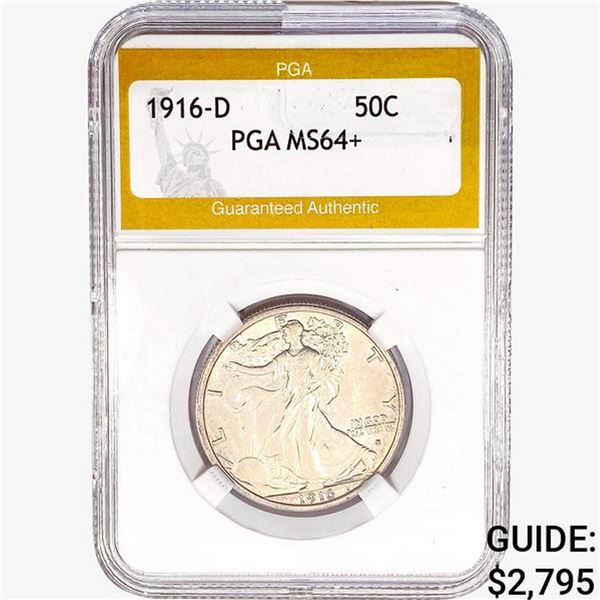 1916-D Walking Liberty Half Dollar PGA MS64+