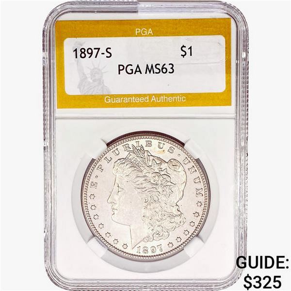 1897-S Morgan Silver Dollar PGA MS63