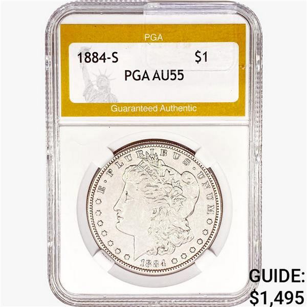 1884-S Morgan Silver Dollar PGA AU55