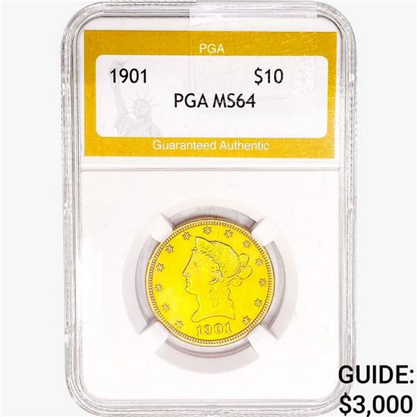 1901 $10 Gold Eagle PGA MS64