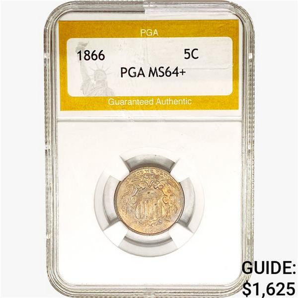 1866 Shield Nickel PGA MS64+