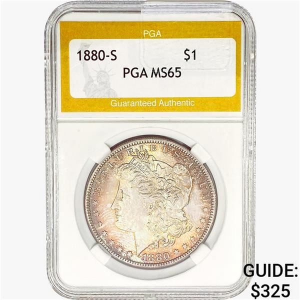 1880-S Morgan Silver Dollar PGA MS65