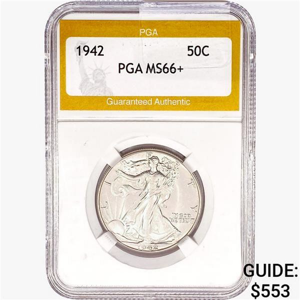 1942 Walking Liberty Half Dollar PGA MS66+