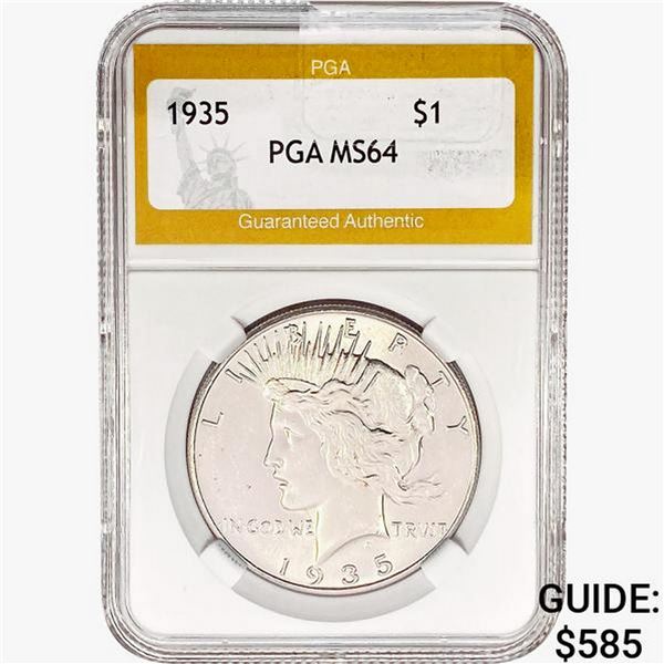 1935 Silver Peace Dollar PGA MS64