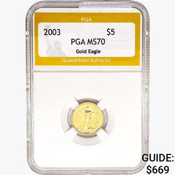 2003 $5 1/10oz. American Gold Eagle PGA MS70
