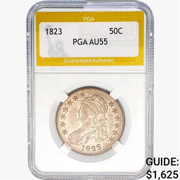 1823 Capped Bust Half Dollar PGA AU55