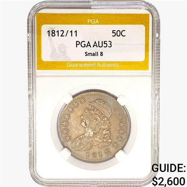 1812/11 Capped Bust Half Dollar PGA AU53 Small 8