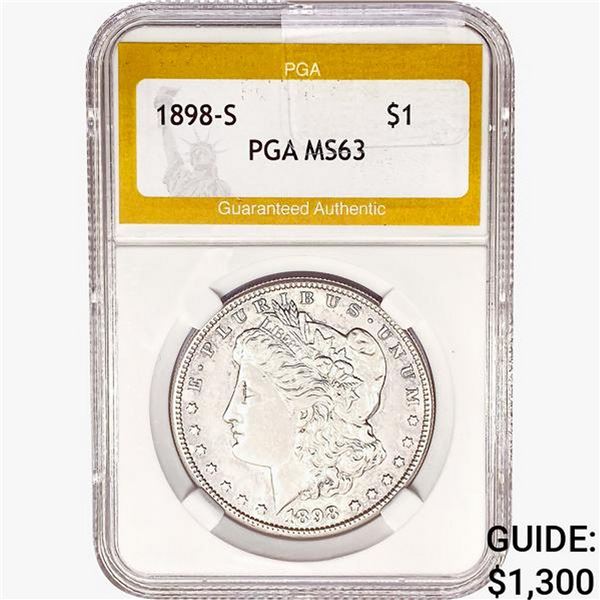 1898-S Morgan Silver Dollar PGA MS63