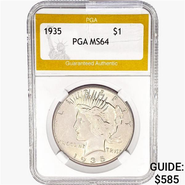 1935 Silver Peace Dollar PGA MS64