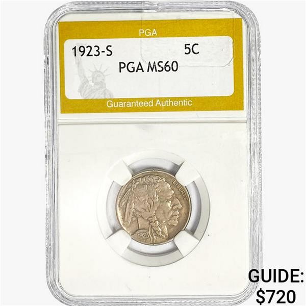 1923-S Buffalo Nickel PGA MS60