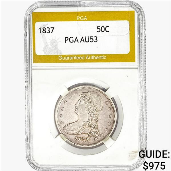 1837 Capped Bust Half Dollar PGA AU53