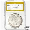 Image 1 : 1881 Morgan Silver Dollar PGA MS65+