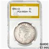 Image 1 : 1892-CC Morgan Silver Dollar PGA MS64+ PL