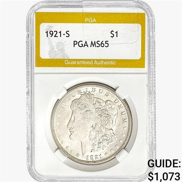 1921-S Morgan Silver Dollar PGA MS65