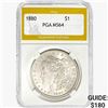 Image 1 : 1880 Morgan Silver Dollar PGA MS64