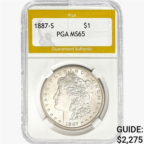 1887-S Morgan Silver Dollar PGA MS65
