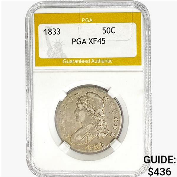 1833 Capped Bust Half Dollar PGA XF45