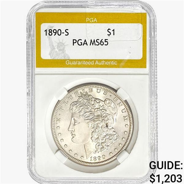 1890-S Morgan Silver Dollar PGA MS65