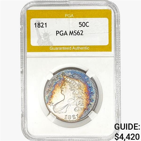 1821 Capped Bust Half Dollar PGA MS62