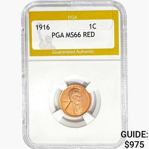 1916 Indian Head Cent PGA MS66 RED