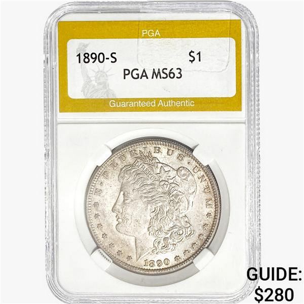1890-S Morgan Silver Dollar PGA MS63