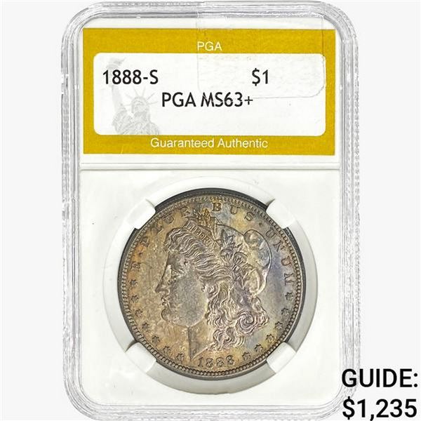 1888-S Morgan Silver Dollar PGA MS63+