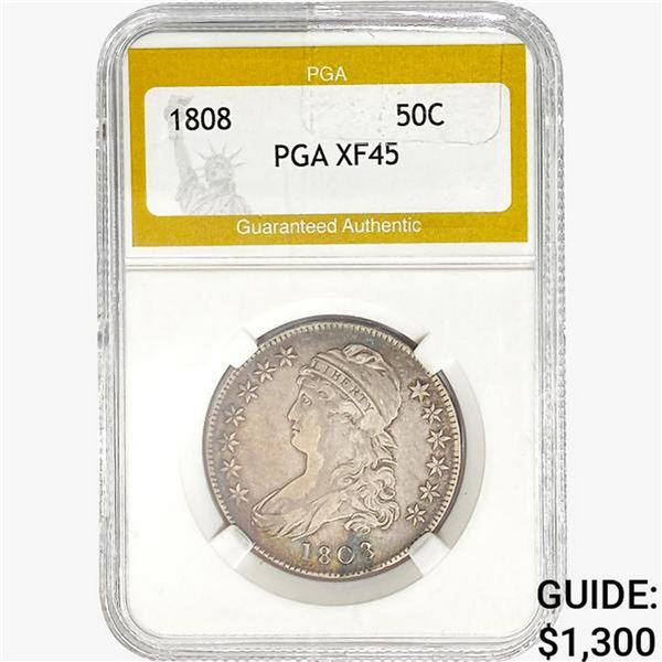 1808 Capped Bust Half Dollar PGA XF45