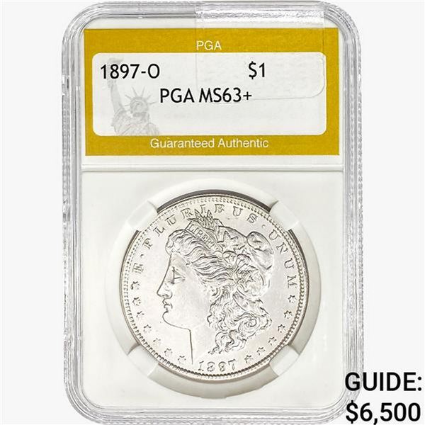 1897-O Morgan Silver Dollar PGA MS63+