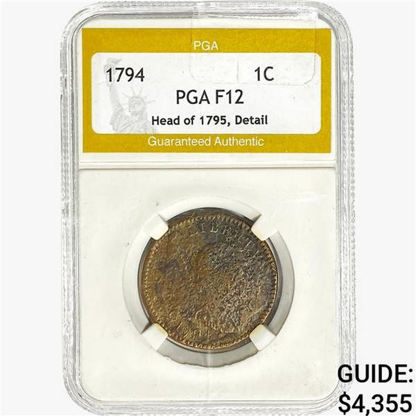 1794 Liberty Cap Large Cent PGA F12 Head of 1795,