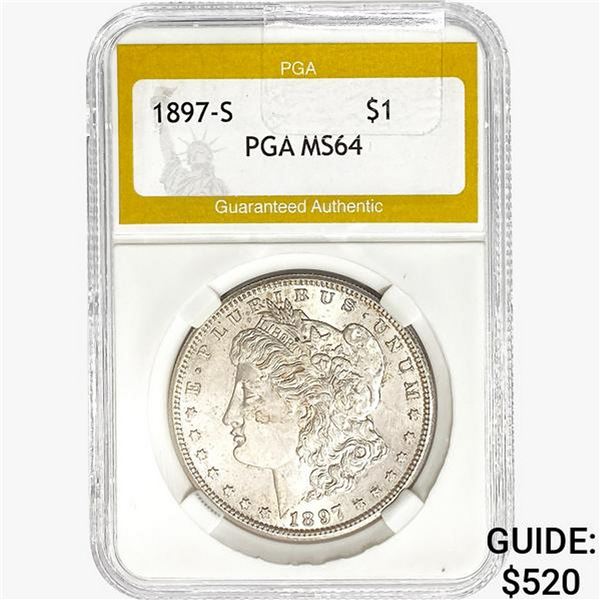 1897-S Morgan Silver Dollar PGA MS64