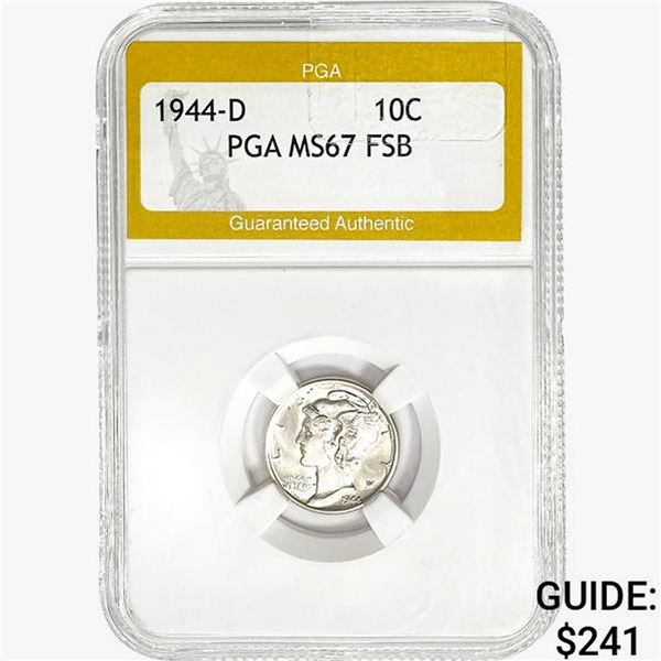 1944-D Mercury Silver Dime PGA MS67 FSB