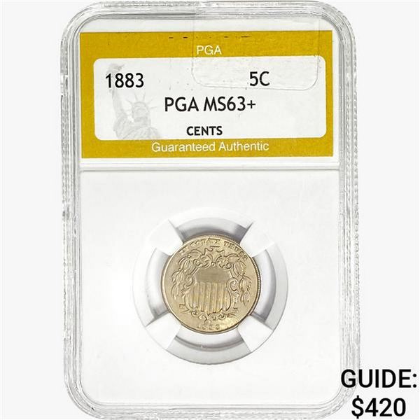 1883 Shield Nickel PGA MS63+ Cents