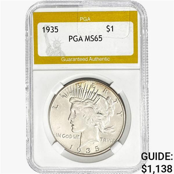1935 Silver Peace Dollar PGA MS65