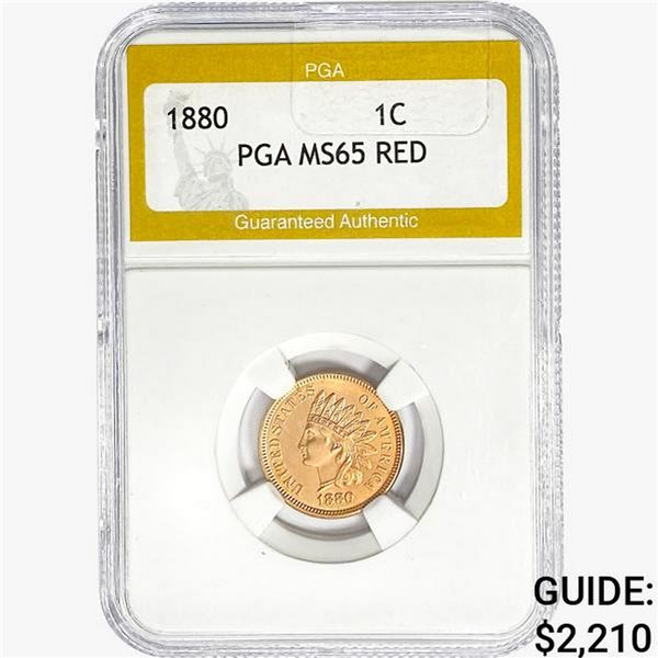 1880 Indian Head Cent PGA MS65 RED