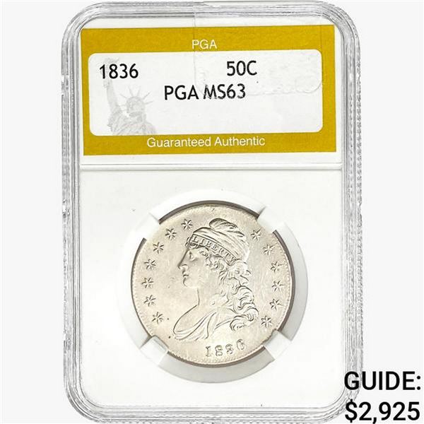 1836 Capped Bust Half Dollar PGA MS63