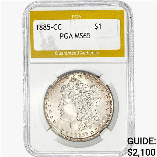 1885-CC Morgan Silver Dollar PGA MS65