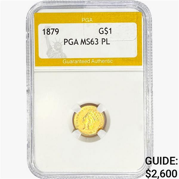 1879 Rare Gold Dollar PGA MS63 PL