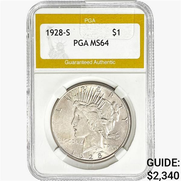 1928-S Silver Peace Dollar PGA MS64