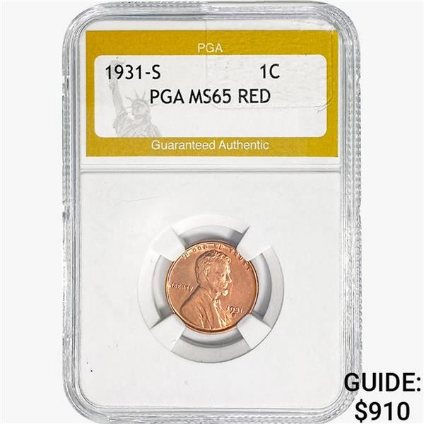 1931-S Wheat Cent PGA MS65 RED