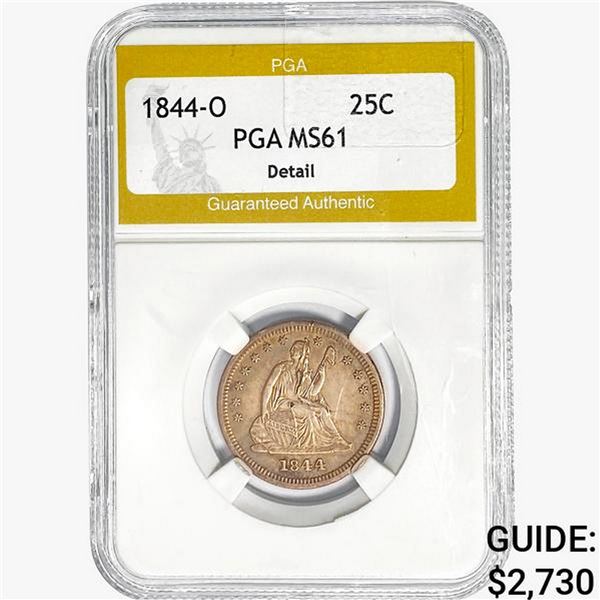 1844-O Seated Liberty Quarter PGA MS61 Detail
