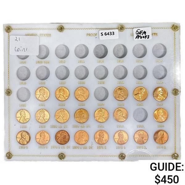 1951-1974 Lincoln Cent GEM Proof Coin Set (21 Coin