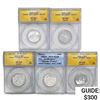 Image 1 : 1999-2012 US State Commem Quarters [5 Coins] ANACS