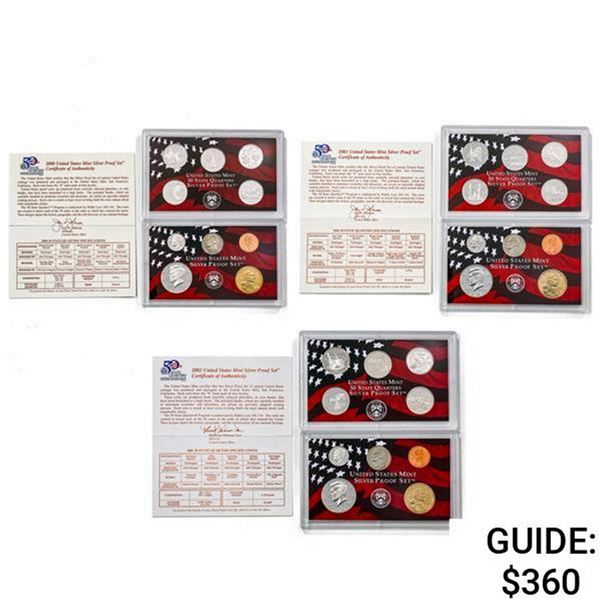 2000-2002 Silver US Proof Mint Sets[30 Coins]