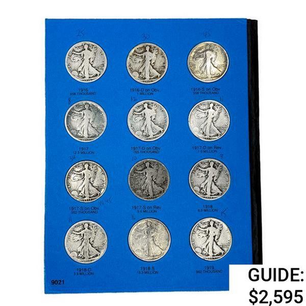 1916-1936 Liberty Walking Half Dollar Book (35 Coi