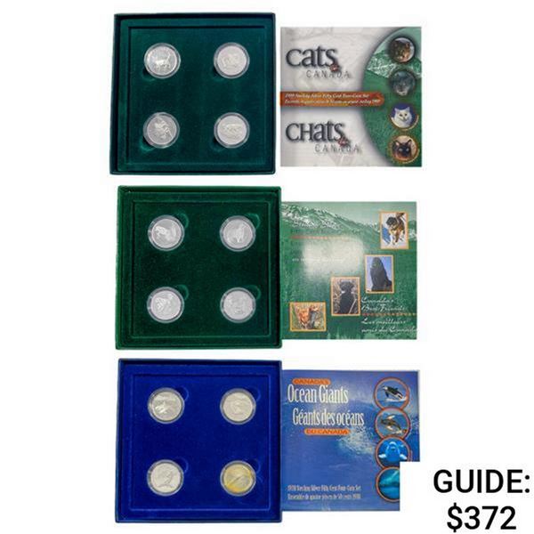 1997-1999 50c 4 Coin Canada Nature Set (3 Sets)