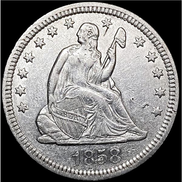1858 Seated Liberty Quarter CLOSELY UNCIRCULATED