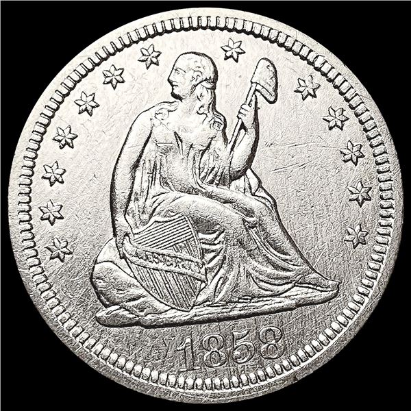 1858 Seated Liberty Quarter CLOSELY UNCIRCULATED