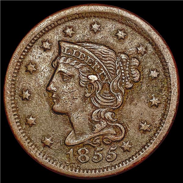 1855 Braided Hair Large Cent CLOSELY UNCIRCULATED