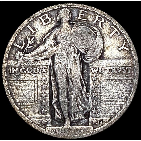 1917 T2 Standing Liberty Quarter NICELY CIRCULATED